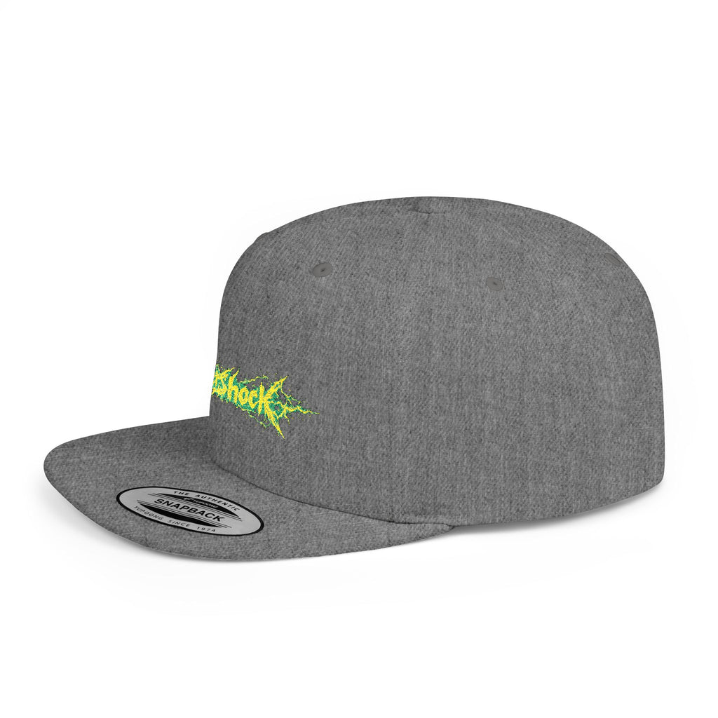 Flat Bill Snapback Hat — "Aftershock" Neon Splatter Streetwear Cap