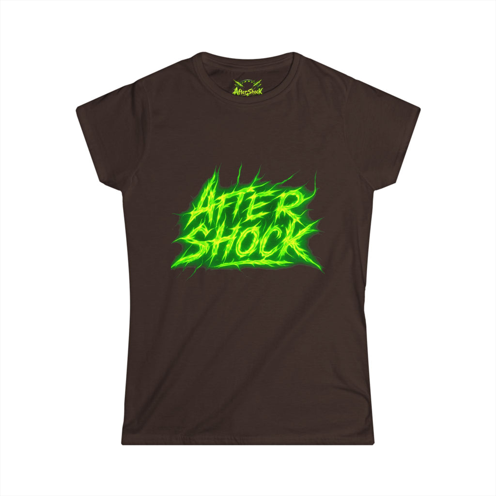 Aftershock Graphic Tee — Neon Green Grunge Women's T-Shirt