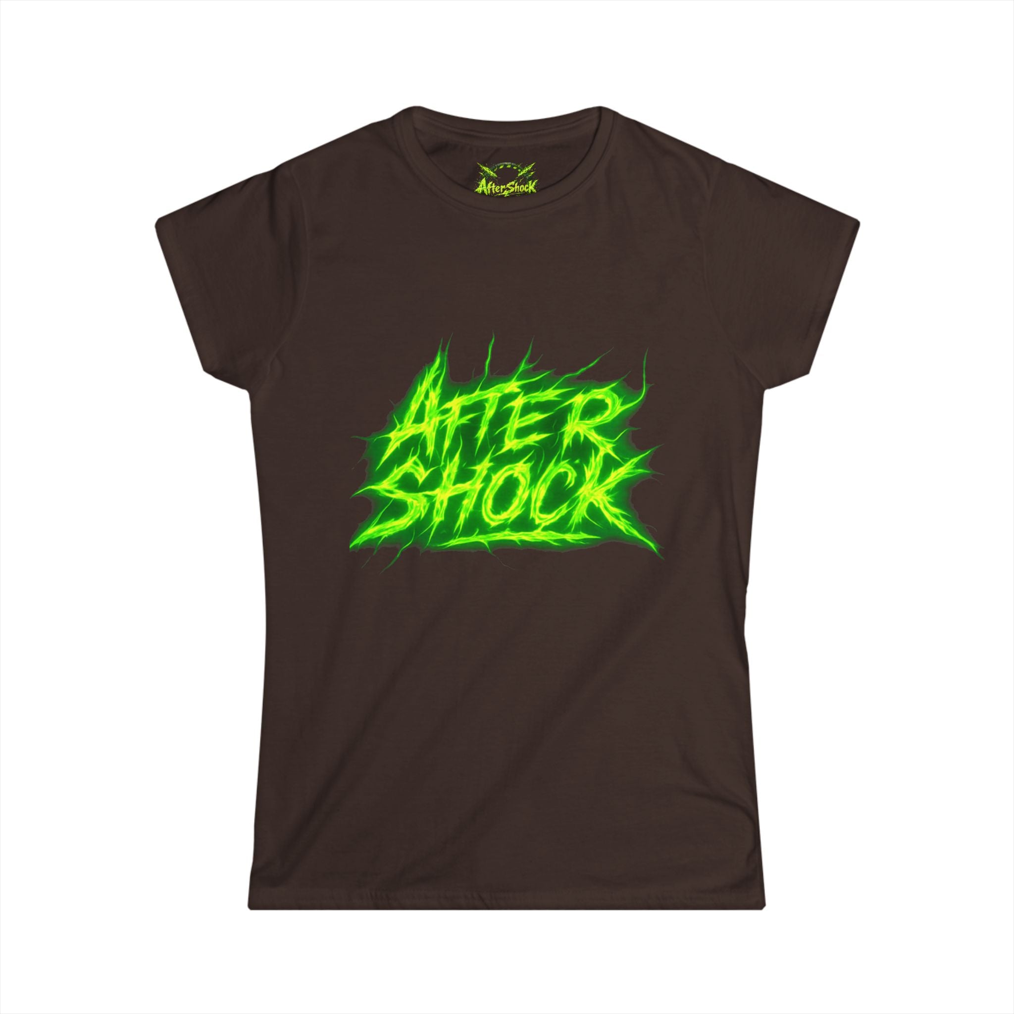 Aftershock Graphic Tee — Neon Green Grunge Women's T-Shirt