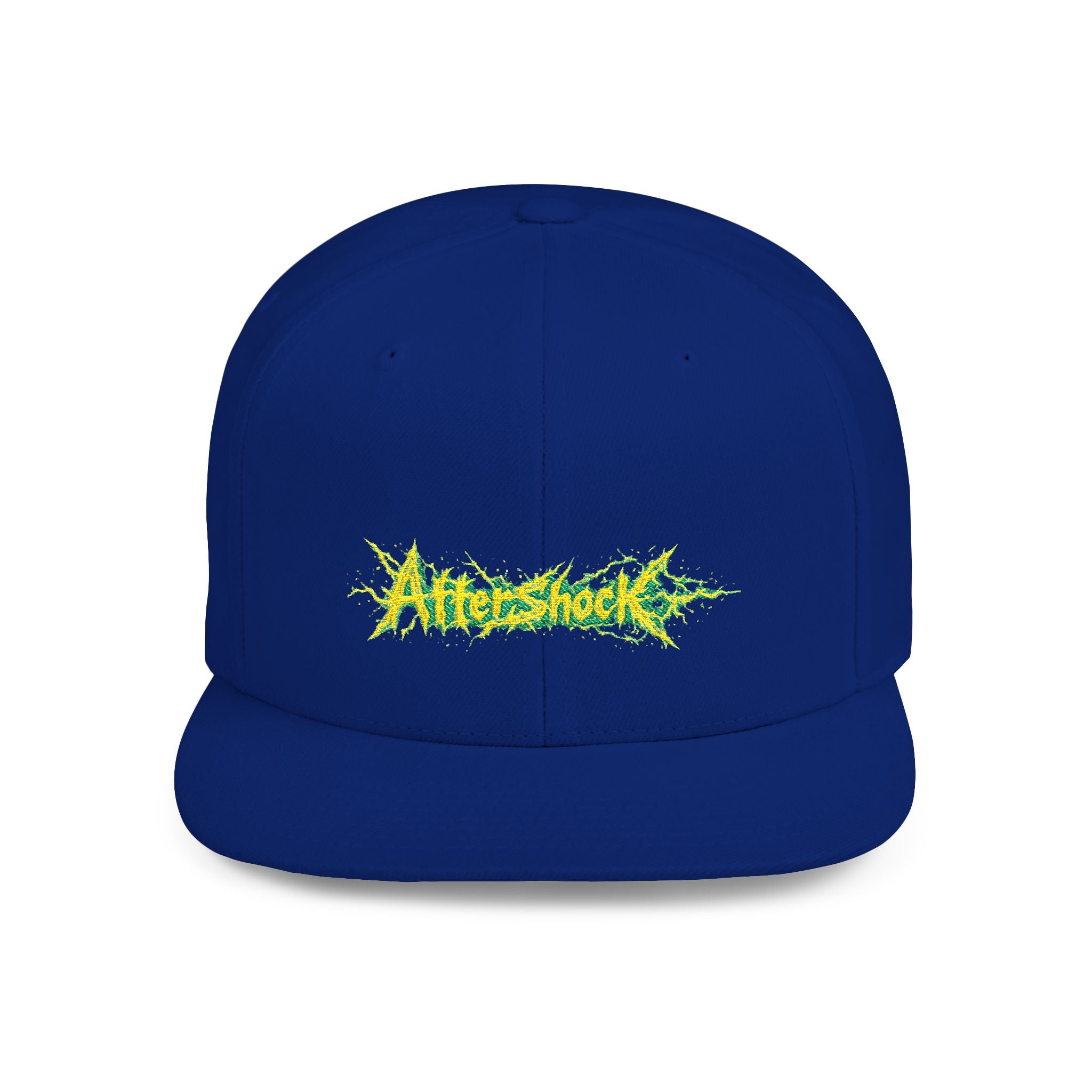 Flat Bill Snapback Hat — "Aftershock" Neon Splatter Streetwear Cap