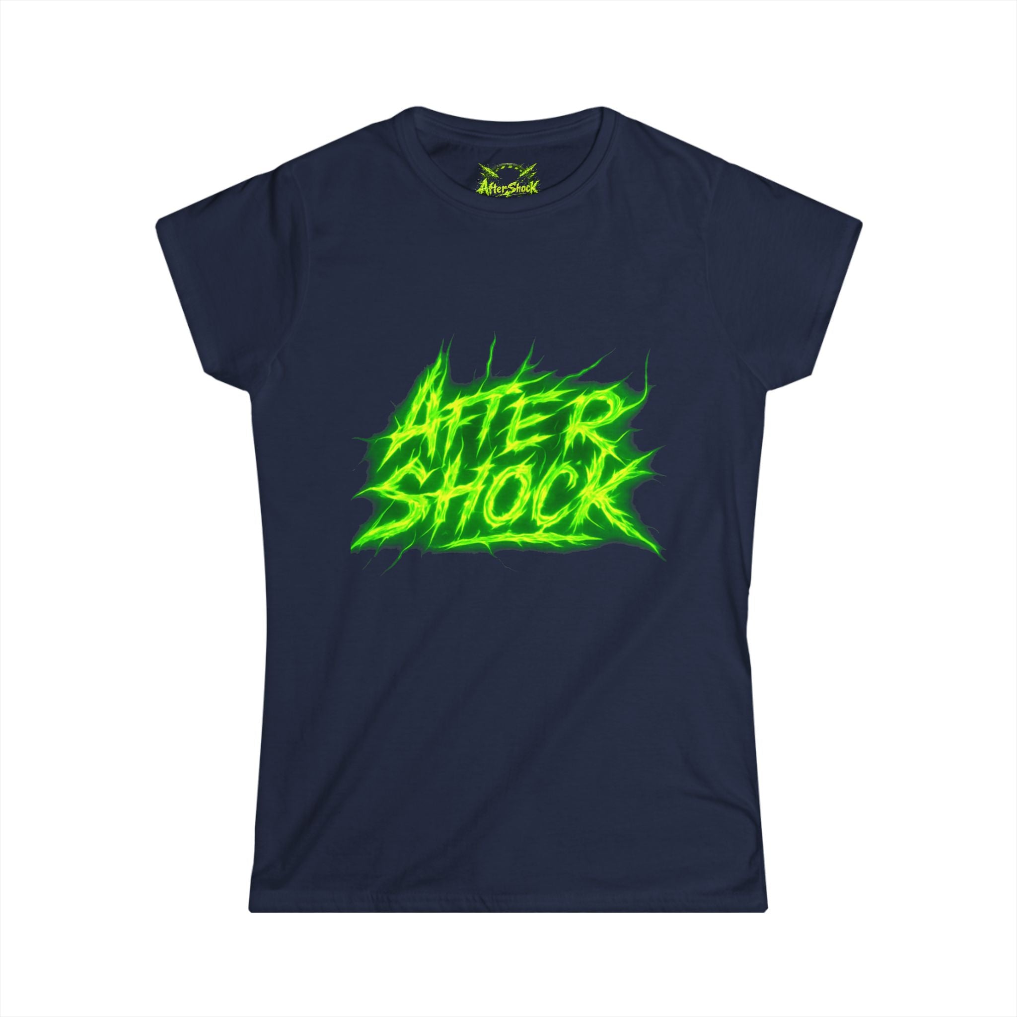 Aftershock Graphic Tee — Neon Green Grunge Women's T-Shirt