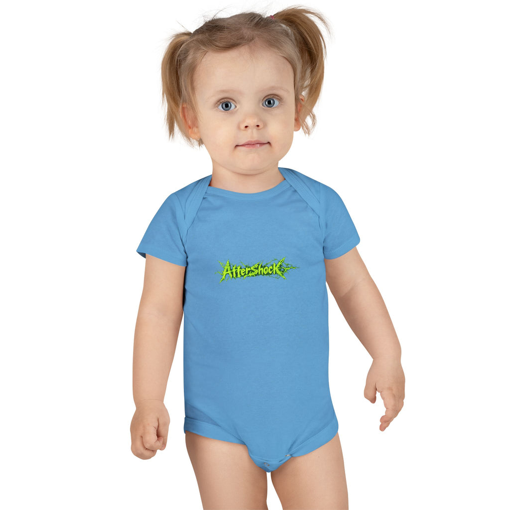 Onesie — 'AfterShock' Neon Green Logo Baby Bodysuit