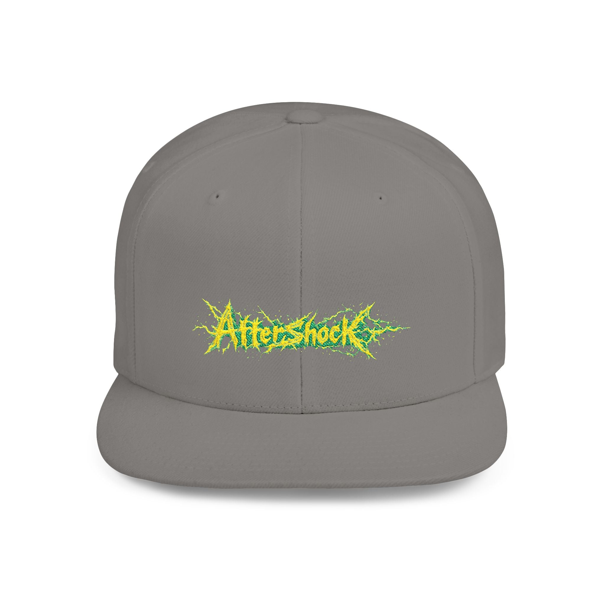 Flat Bill Snapback Hat — "Aftershock" Neon Splatter Streetwear Cap