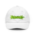 Aftershock Dad Hat — Neon Green Graffiti Baseball Cap