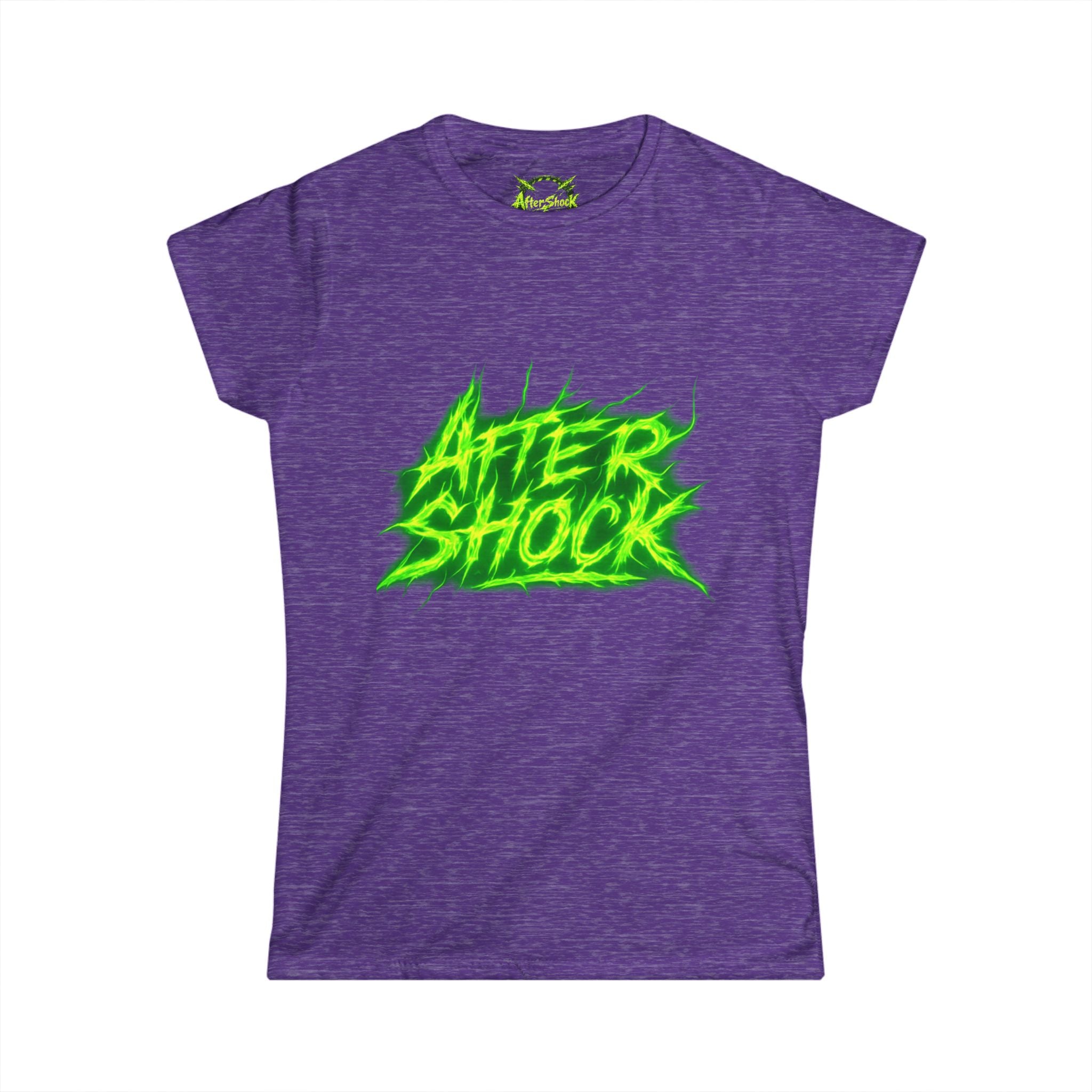Aftershock Graphic Tee — Neon Green Grunge Women's T-Shirt
