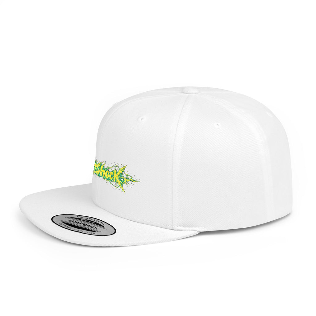 Flat Bill Snapback Hat — "Aftershock" Neon Splatter Streetwear Cap