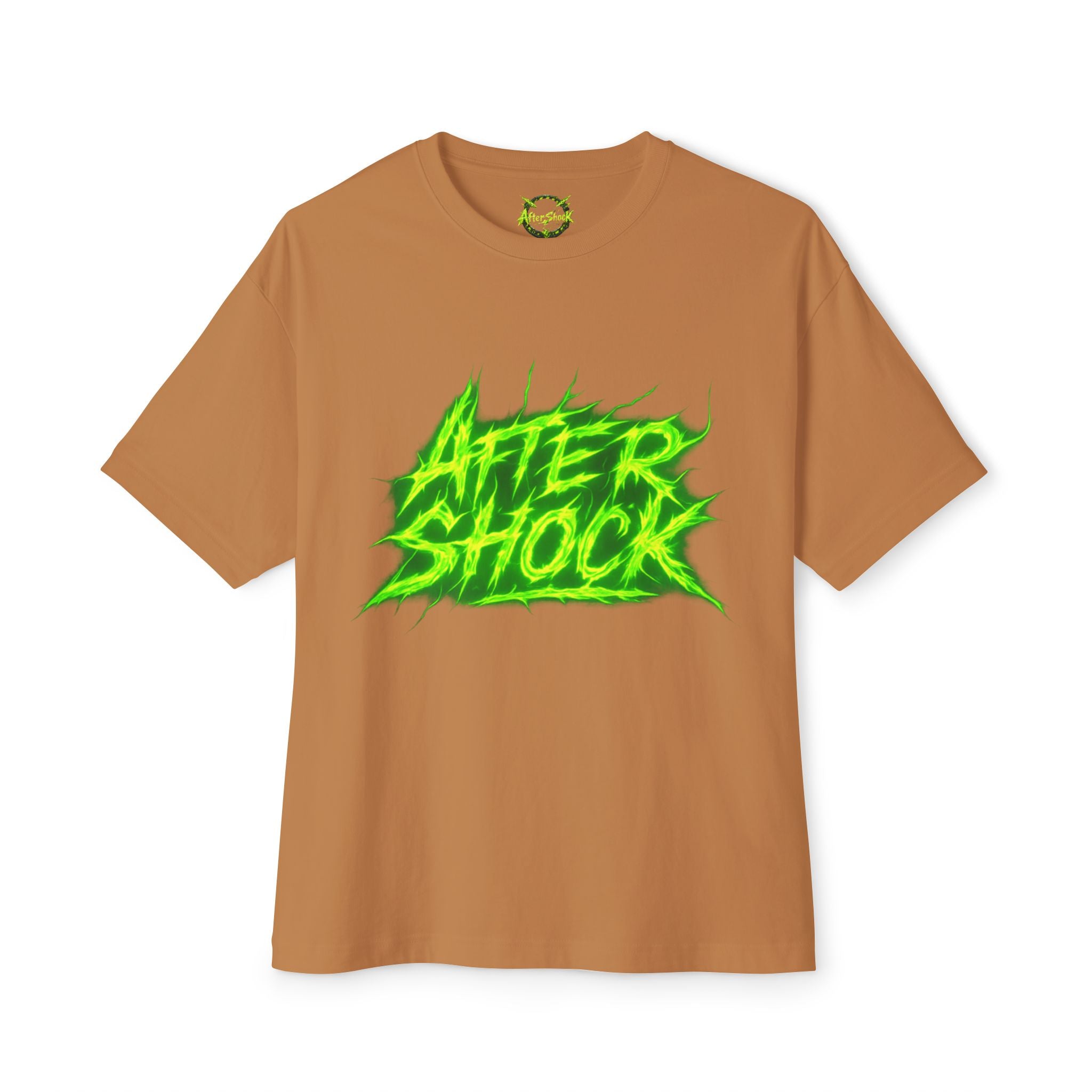 Aftershock Graphic Tee — Neon Green Skate/Punk Oversized Shirt