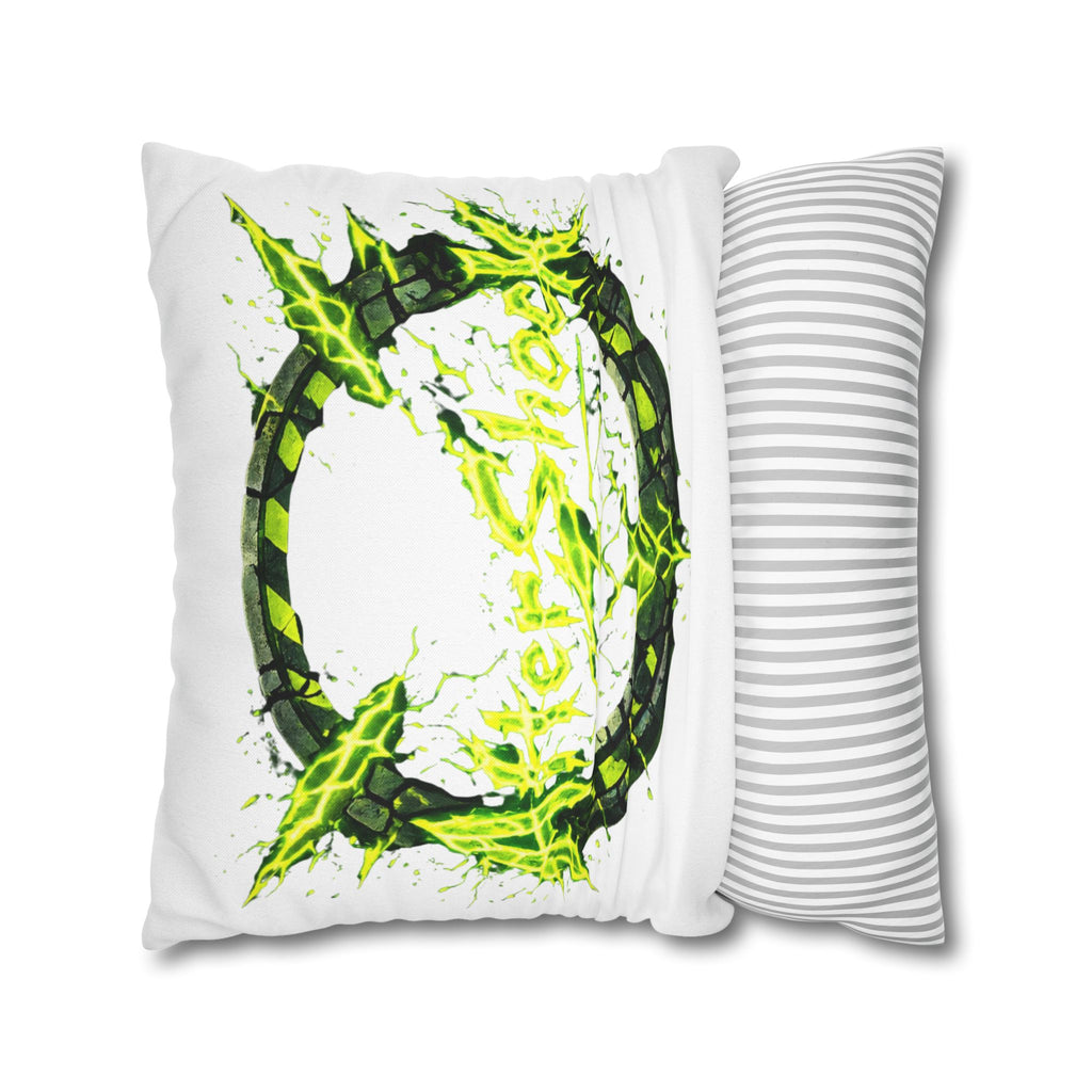 AfterShock Neon Lightning Circle Pillowcase — Spun Polyester Square Throw Pillow Cover