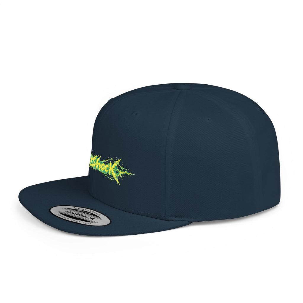 Flat Bill Snapback Hat — "Aftershock" Neon Splatter Streetwear Cap