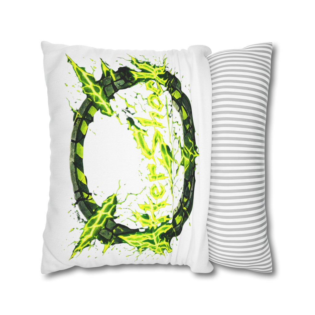 AfterShock Neon Lightning Circle Pillowcase — Spun Polyester Square Throw Pillow Cover