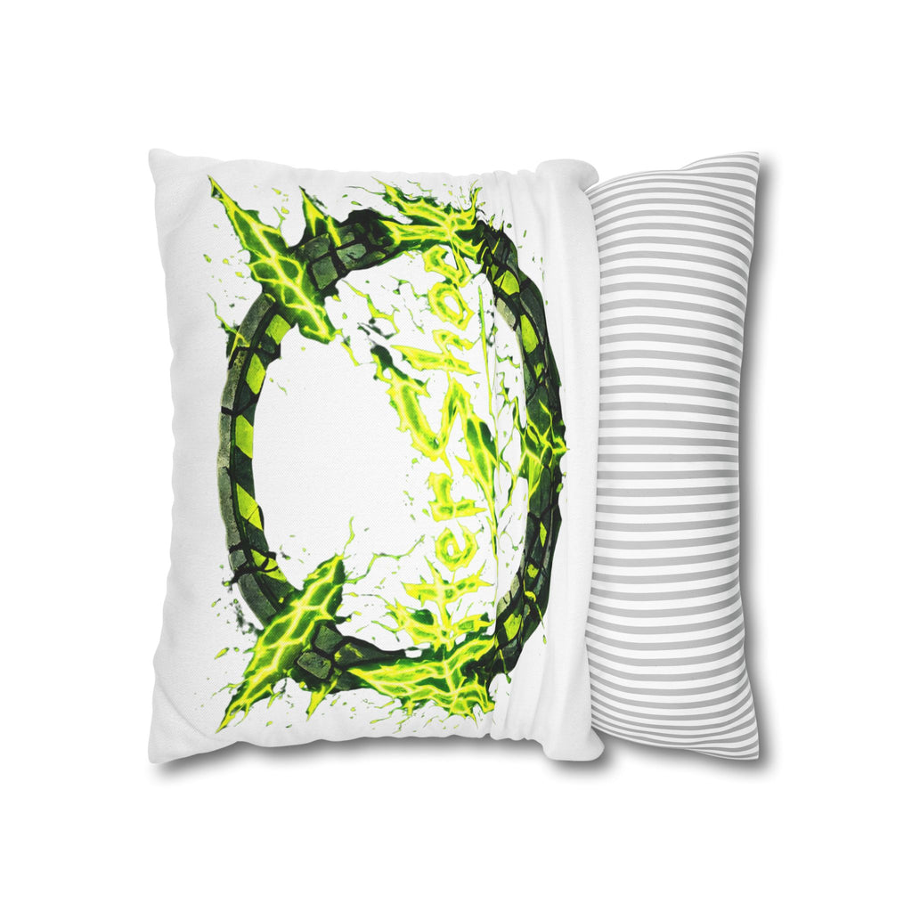AfterShock Neon Lightning Circle Pillowcase — Spun Polyester Square Throw Pillow Cover