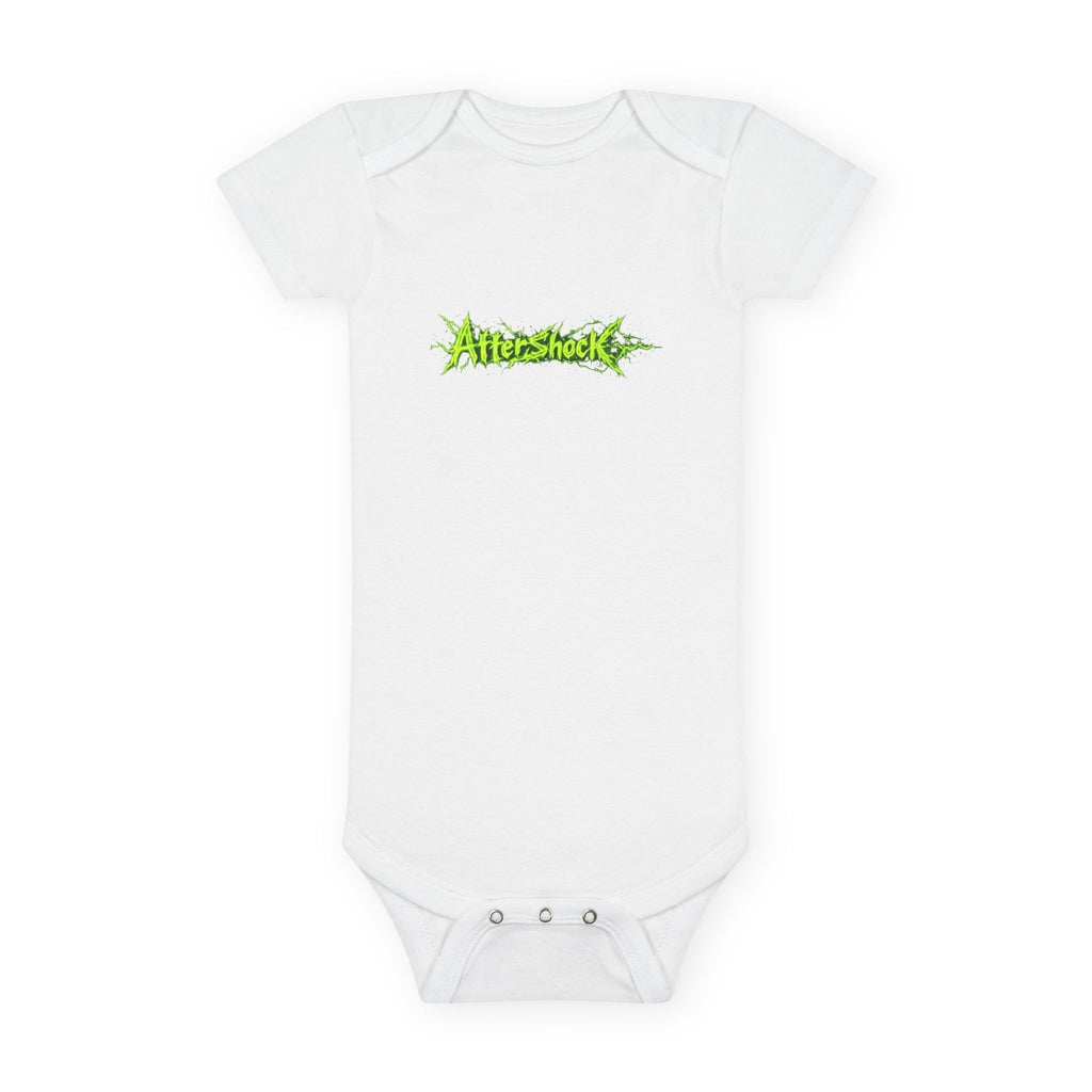 Onesie — 'AfterShock' Neon Green Logo Baby Bodysuit