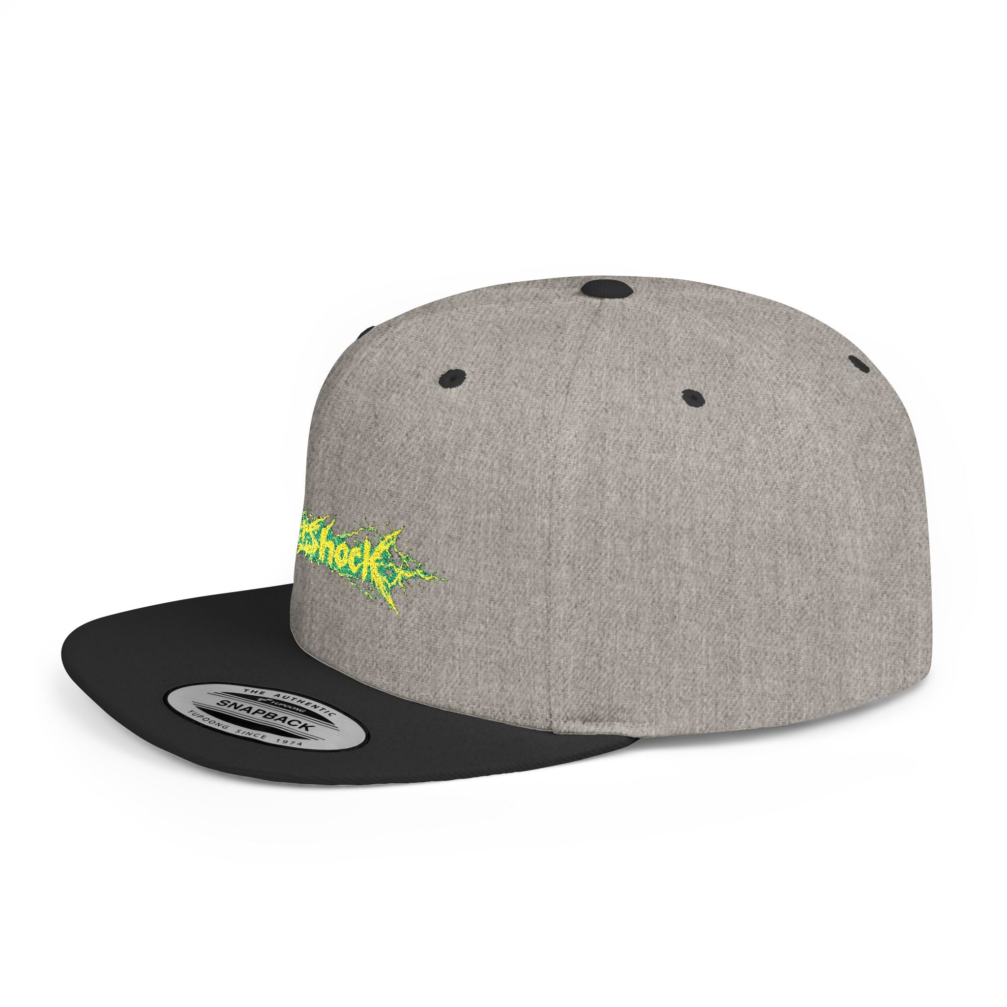 Flat Bill Snapback Hat — "Aftershock" Neon Splatter Streetwear Cap