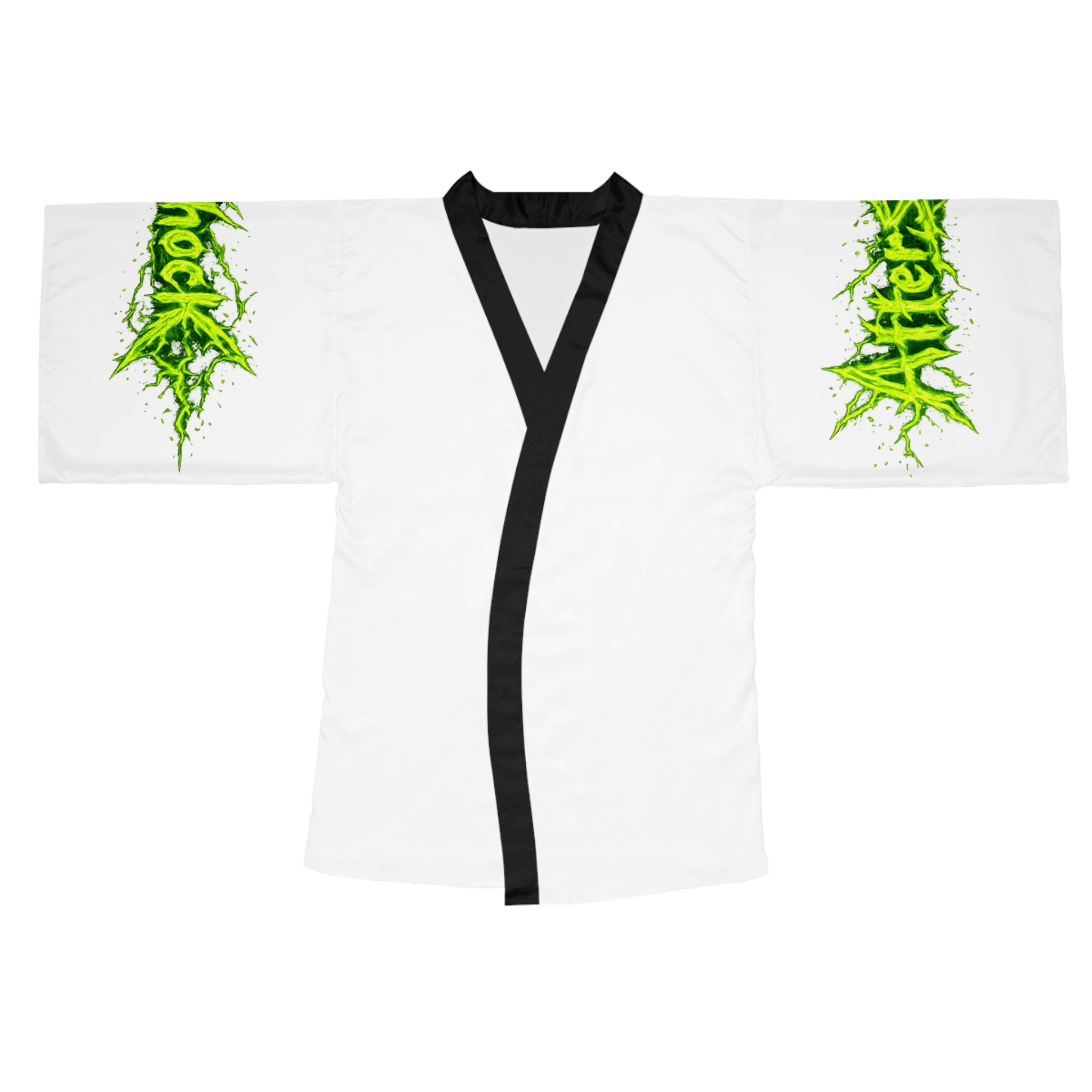 Kimono Robe — Green Grunge 'Aftershock' Logo AOP