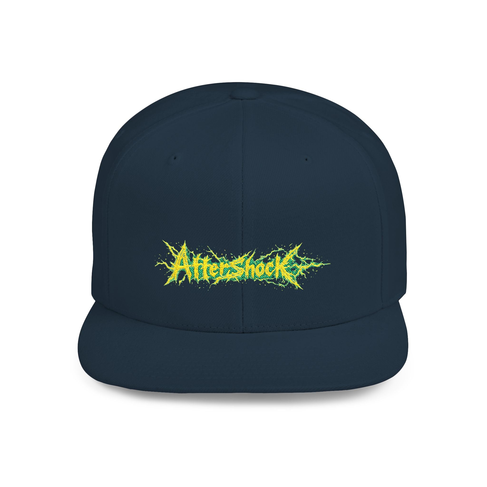 Flat Bill Snapback Hat — "Aftershock" Neon Splatter Streetwear Cap