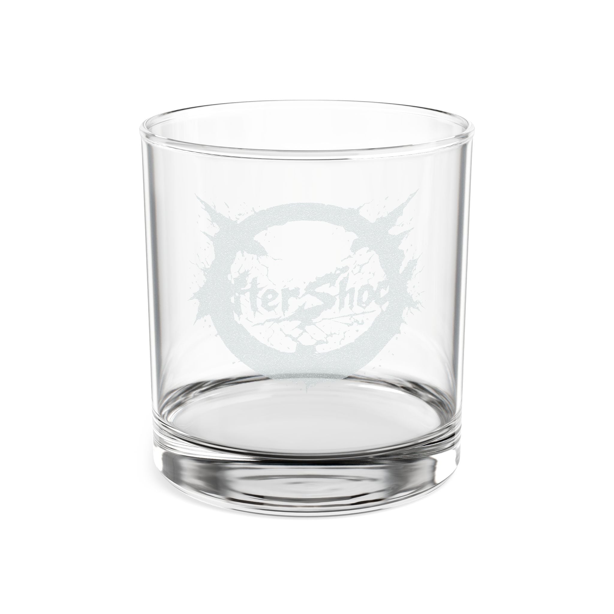 Engraved Whiskey Glass 10.5oz — Distressed Circular Logo Rocks Glass, Gift for Whiskey Lovers