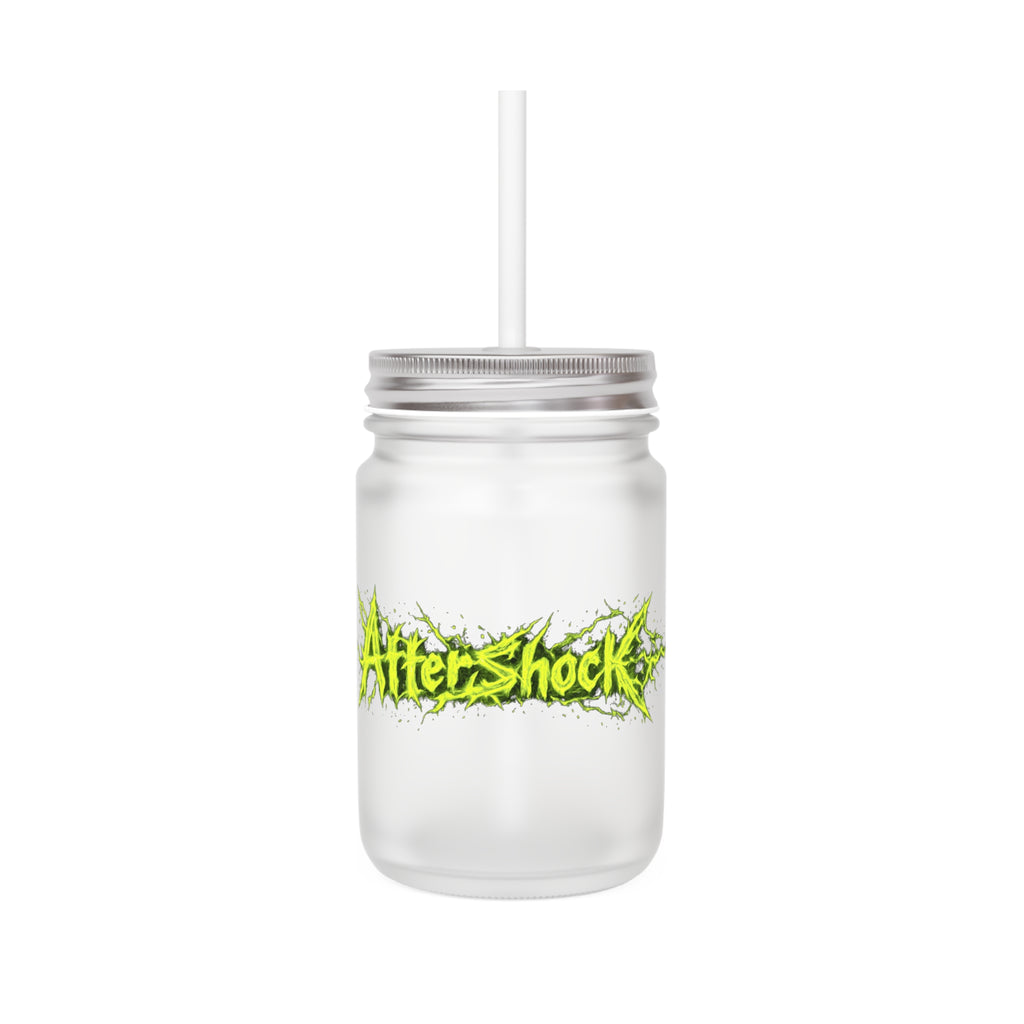 Aftershock Mason Jar Tumbler with Straw — Neon Splash Drink Jar