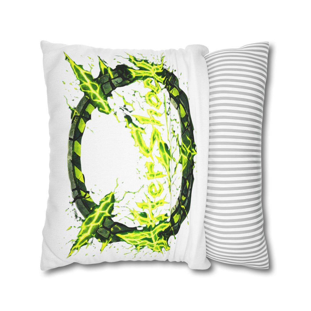 AfterShock Neon Lightning Circle Pillowcase — Spun Polyester Square Throw Pillow Cover