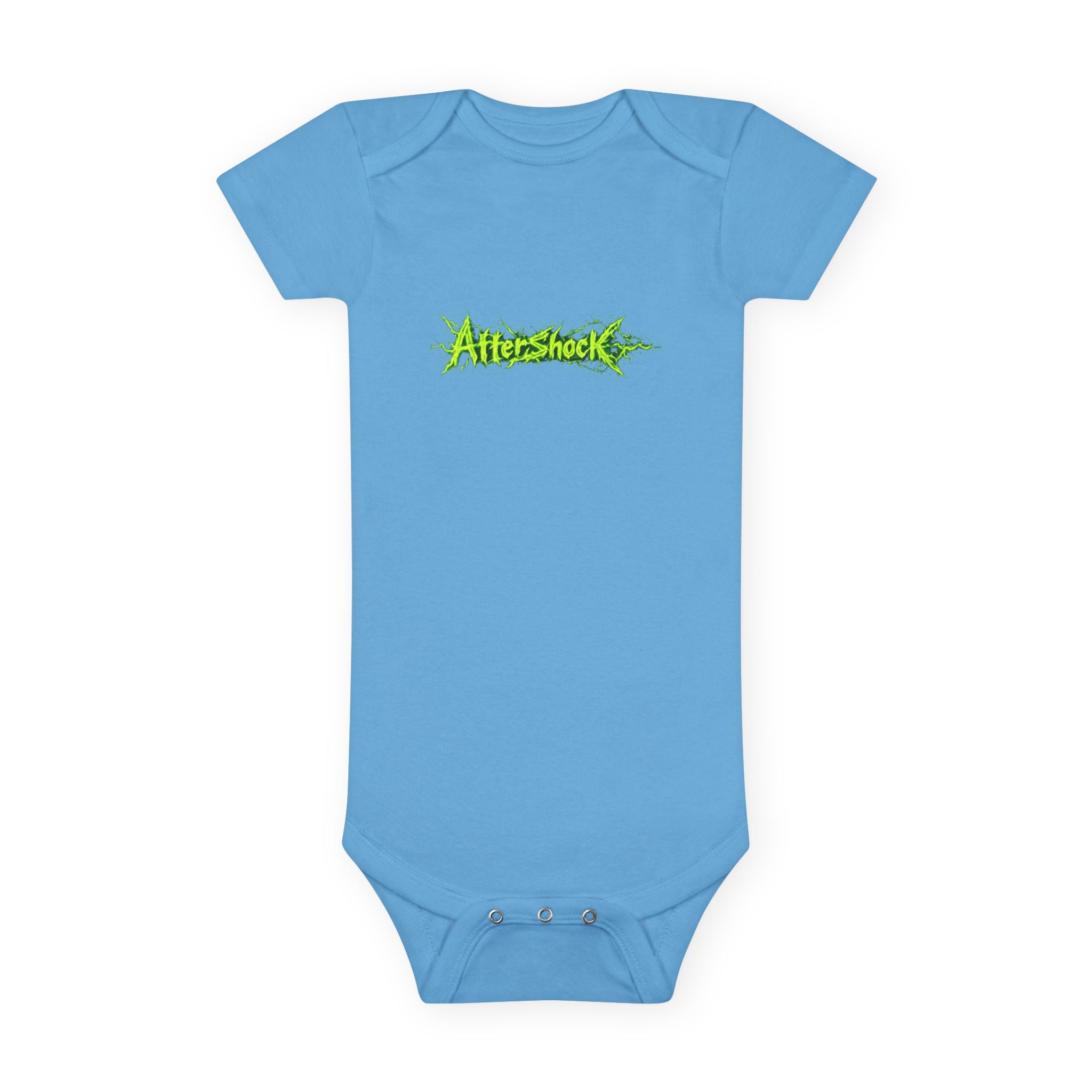 Onesie — 'AfterShock' Neon Green Logo Baby Bodysuit
