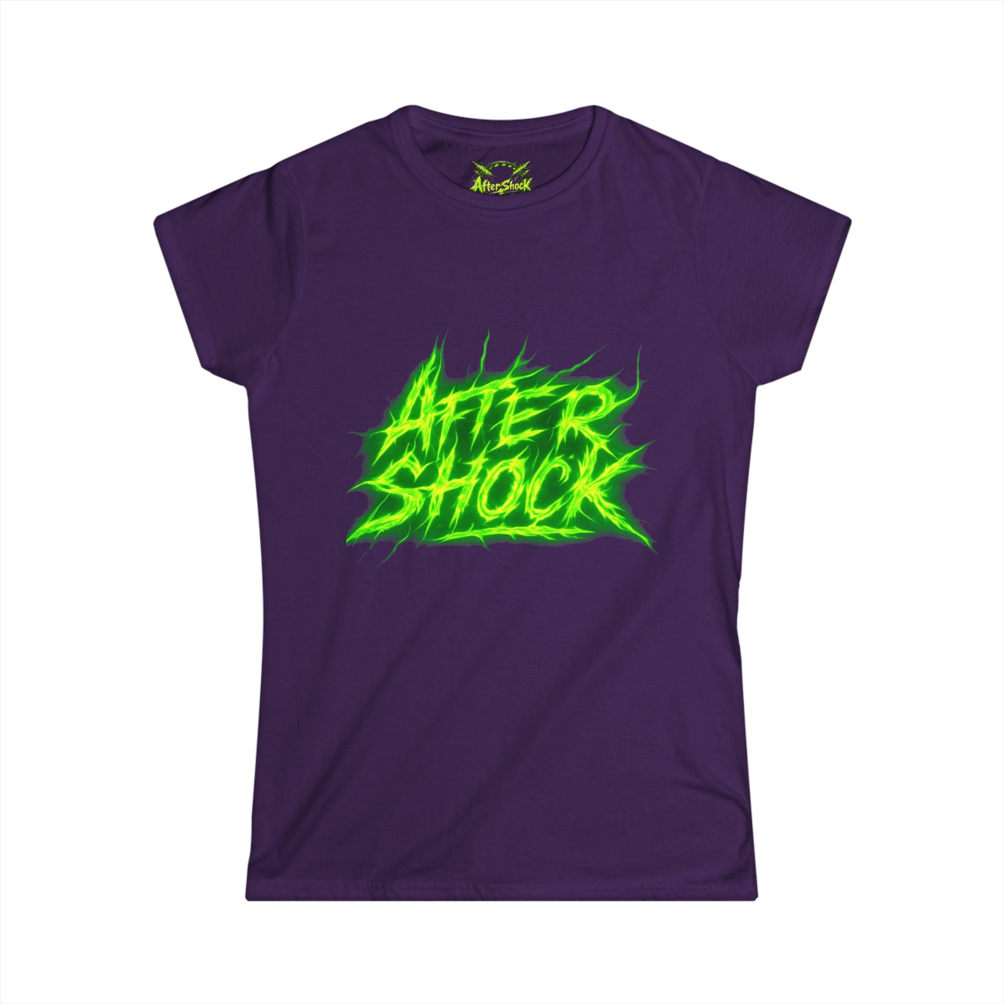 Aftershock Graphic Tee — Neon Green Grunge Women's T-Shirt