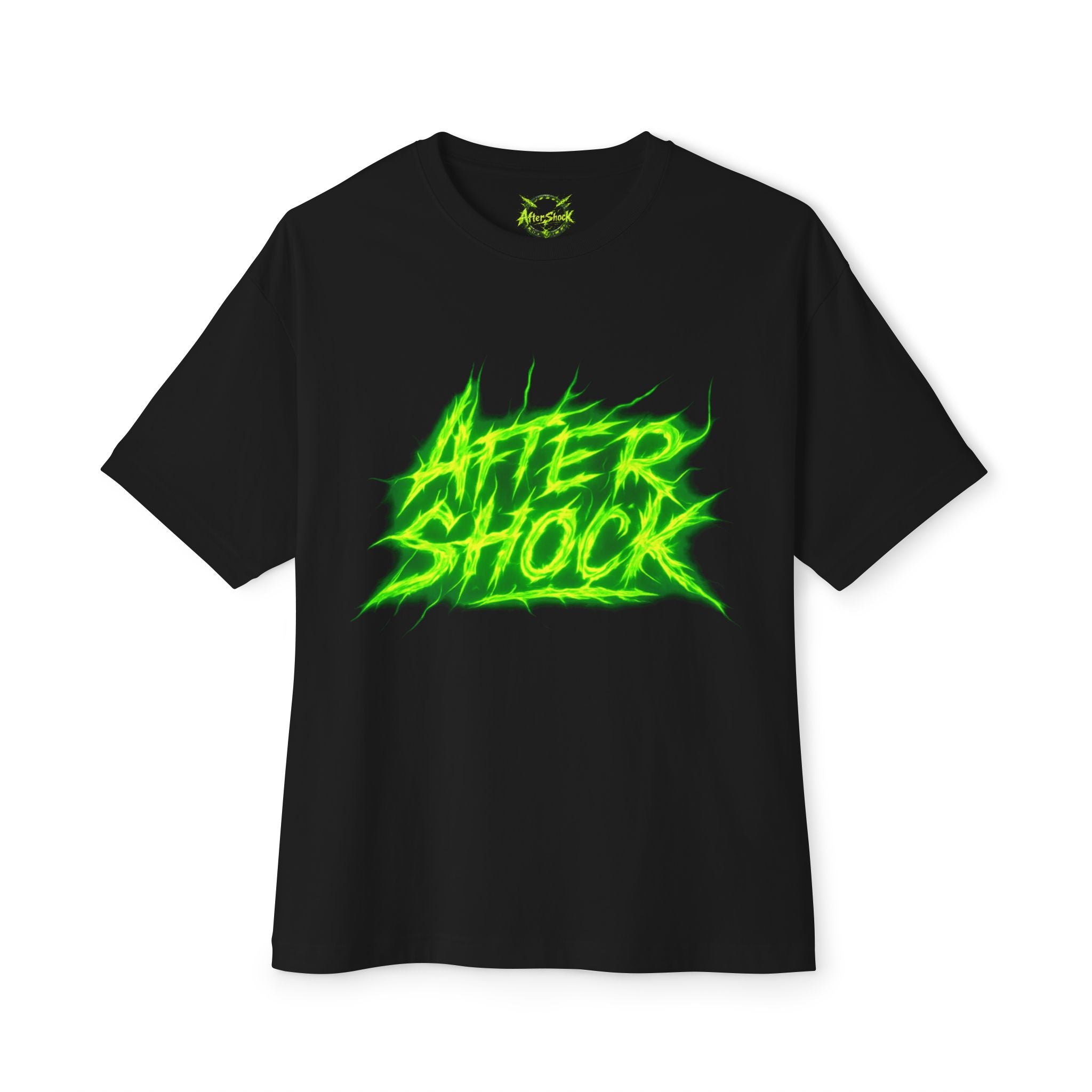 Aftershock Graphic Tee — Neon Green Skate/Punk Oversized Shirt