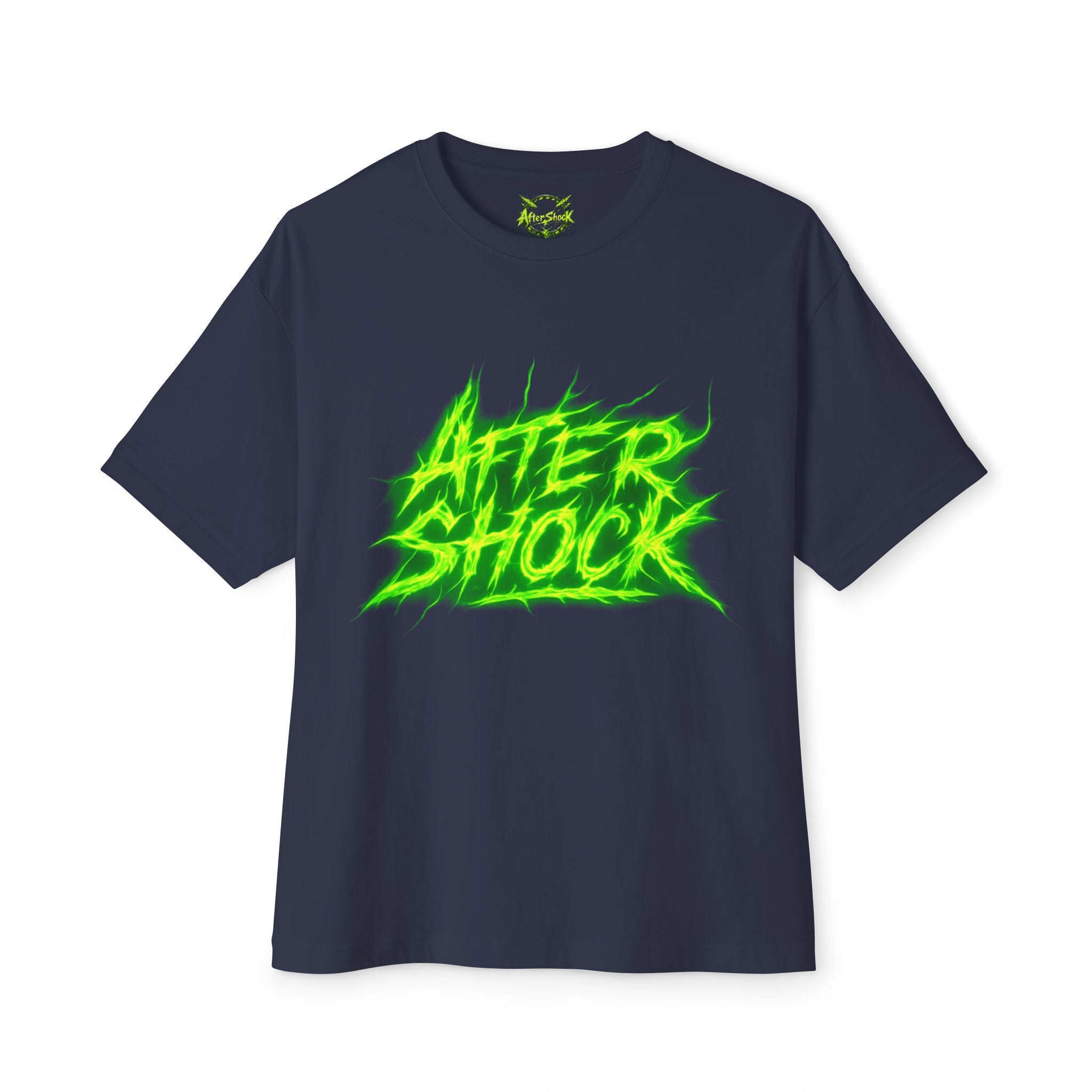Aftershock Graphic Tee — Neon Green Skate/Punk Oversized Shirt