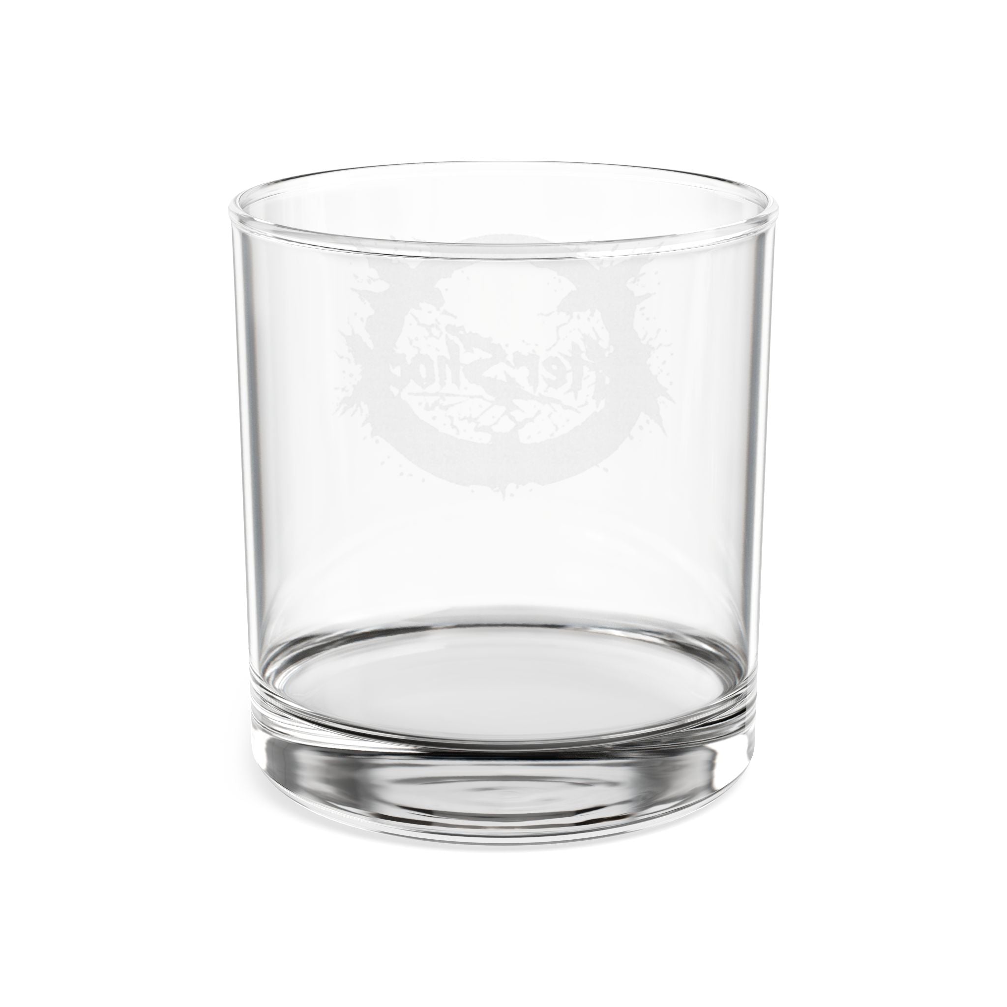 Engraved Whiskey Glass 10.5oz — Distressed Circular Logo Rocks Glass, Gift for Whiskey Lovers