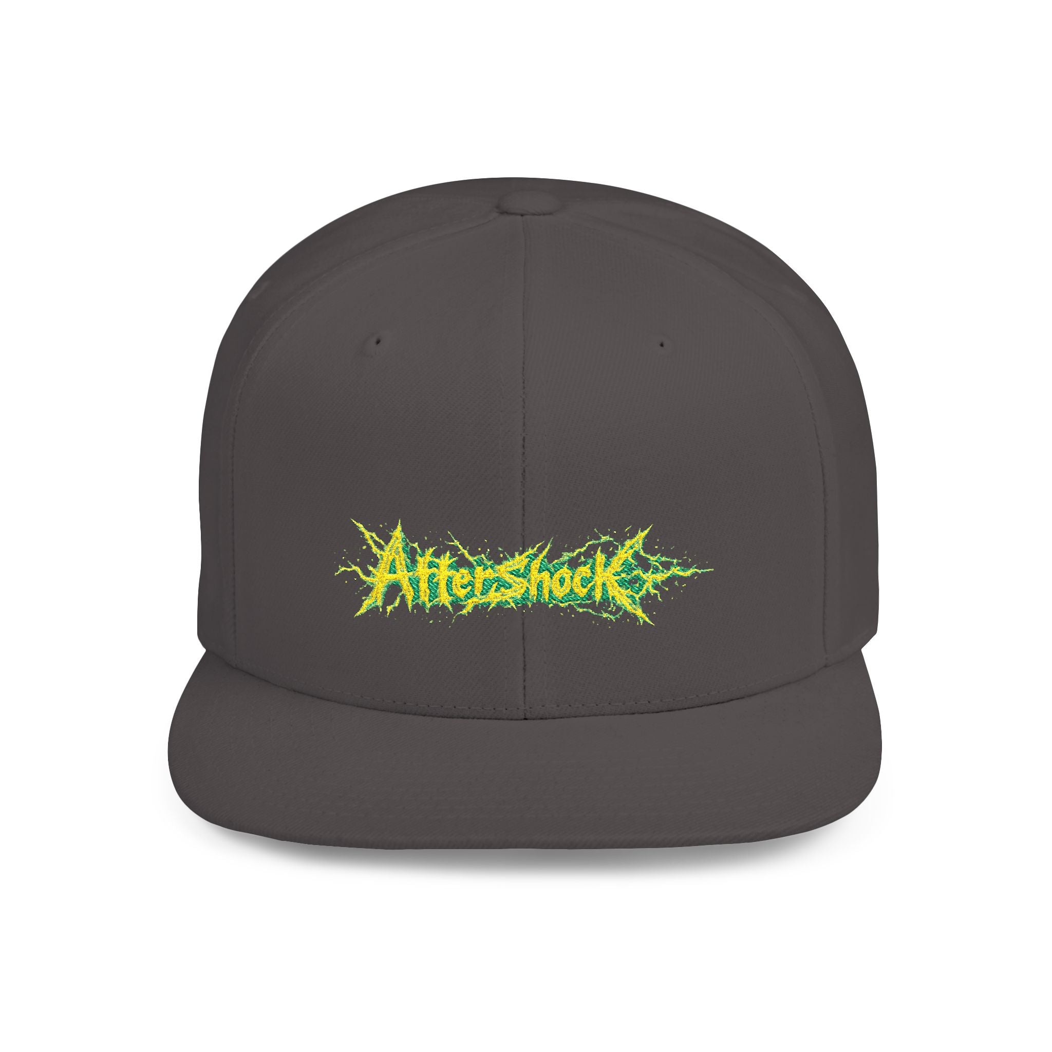 Flat Bill Snapback Hat — "Aftershock" Neon Splatter Streetwear Cap