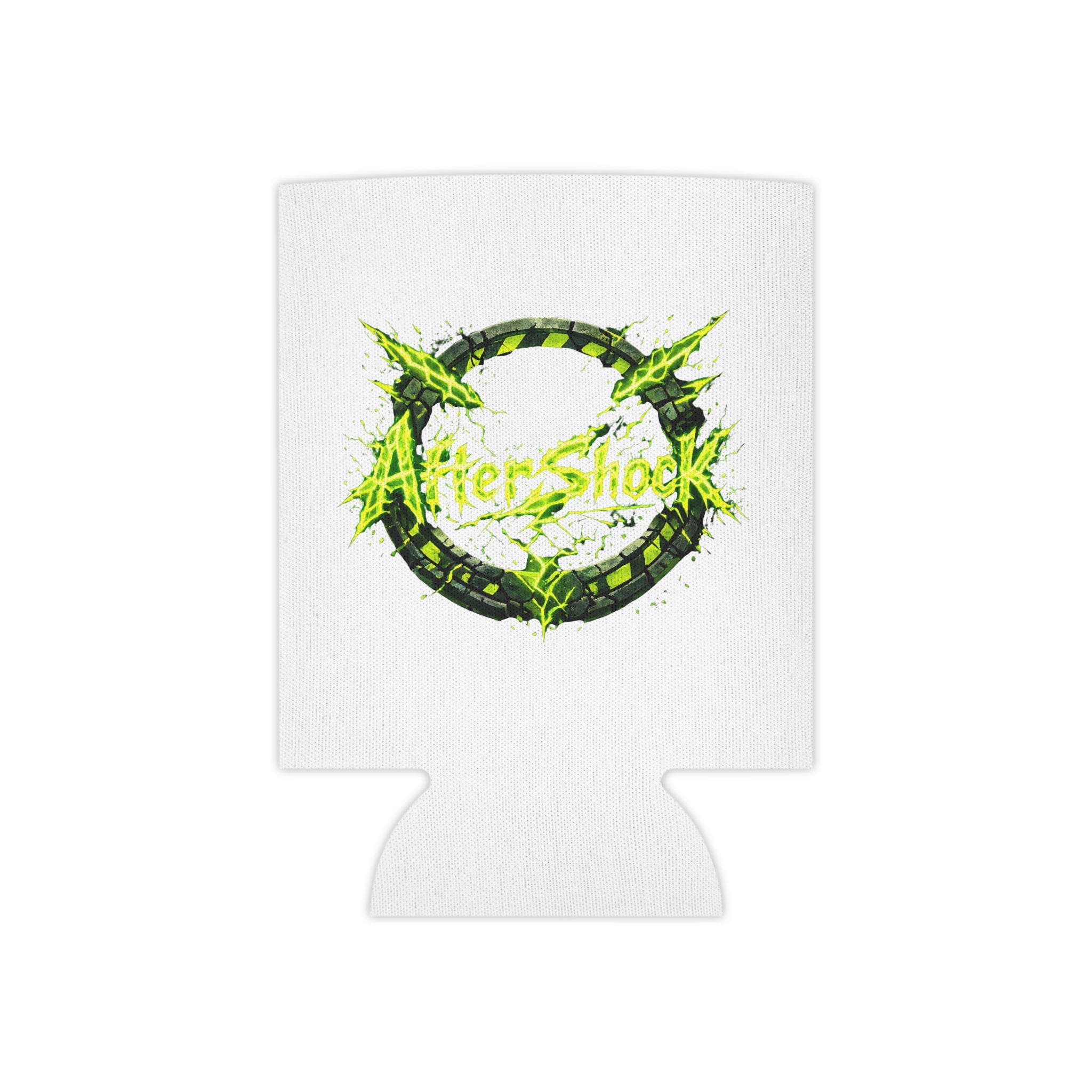 Can Cooler — Neon Green After Shock Logo Cooler (beer koozie)