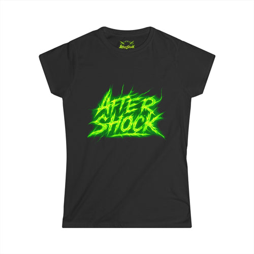 Aftershock Graphic Tee — Neon Green Grunge Women's T-Shirt