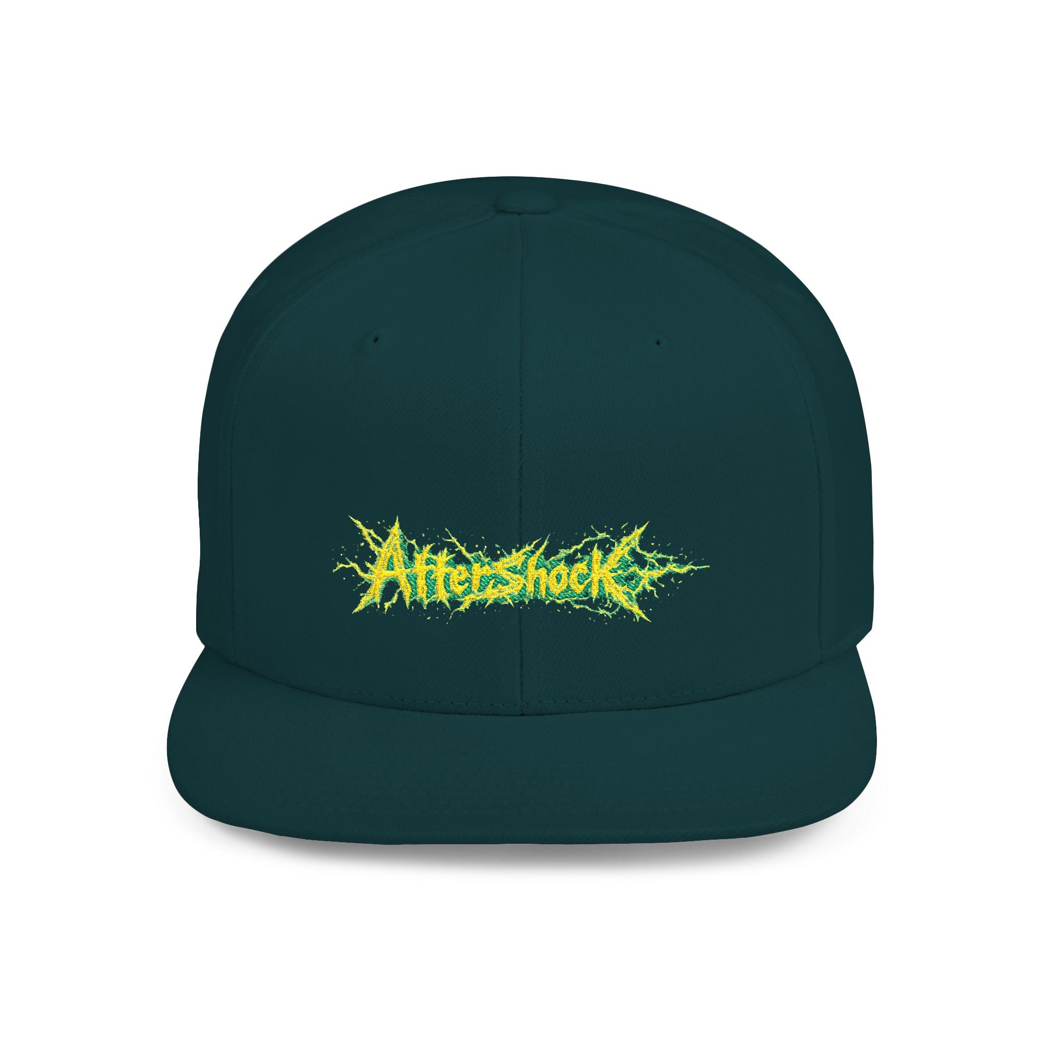 Flat Bill Snapback Hat — "Aftershock" Neon Splatter Streetwear Cap