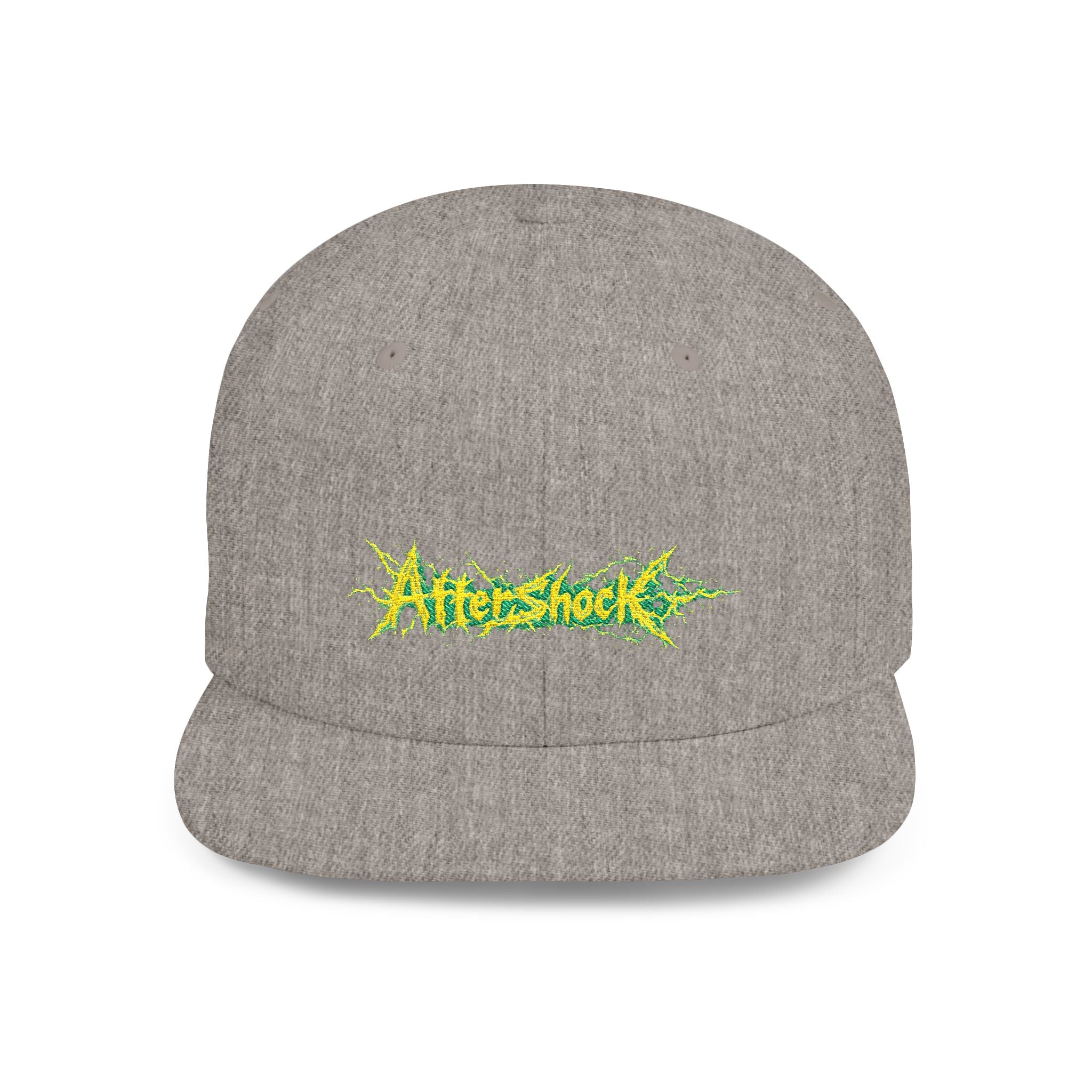 Flat Bill Snapback Hat — "Aftershock" Neon Splatter Streetwear Cap