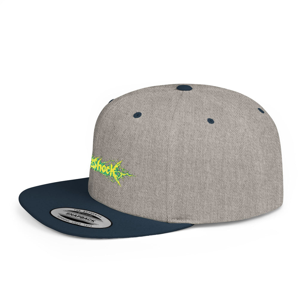 Flat Bill Snapback Hat — "Aftershock" Neon Splatter Streetwear Cap